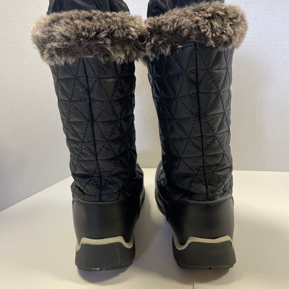 Lands End Youth 487526 Hillary Tall Snow Winter Boots sz 3m Faux Fur Black - Picture 5 of 10